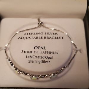 Opal Sterling silver adjustable bracelet